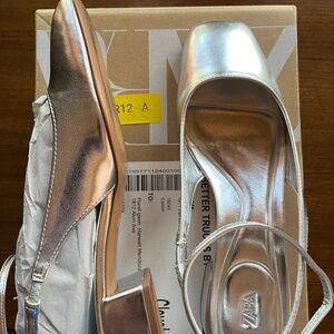 Zara Silver Metallic Sandals